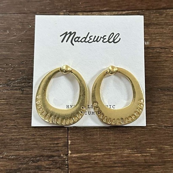 Madewell- vintage gold eyelet lace earrings-new - Picture 2 of 8
